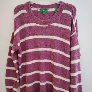 New Dip brand oversized sweater in pink with white stripes (Medium size)
